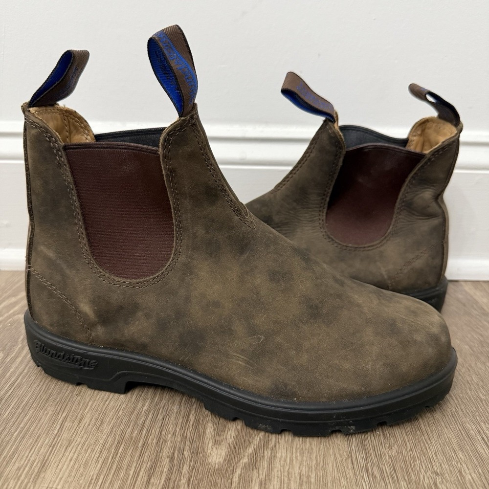 Blundstone 584 Thermal Chelsea Boots Men's 9 Rustic Brown Leather Waterproof